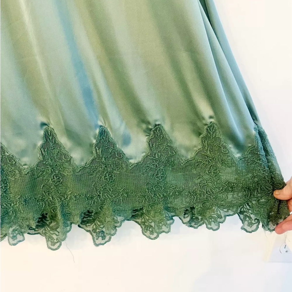 ZARA Women's Green Satin Tunic Dress Size XS - Picture 8 of 8